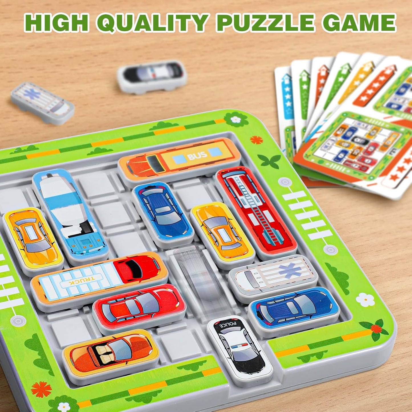 Jeu de Logique et de Déplacement de Voitures pour Enfants – Casse-Tête Éducatif en 3D, Développement de la Pensée et de la Coordination