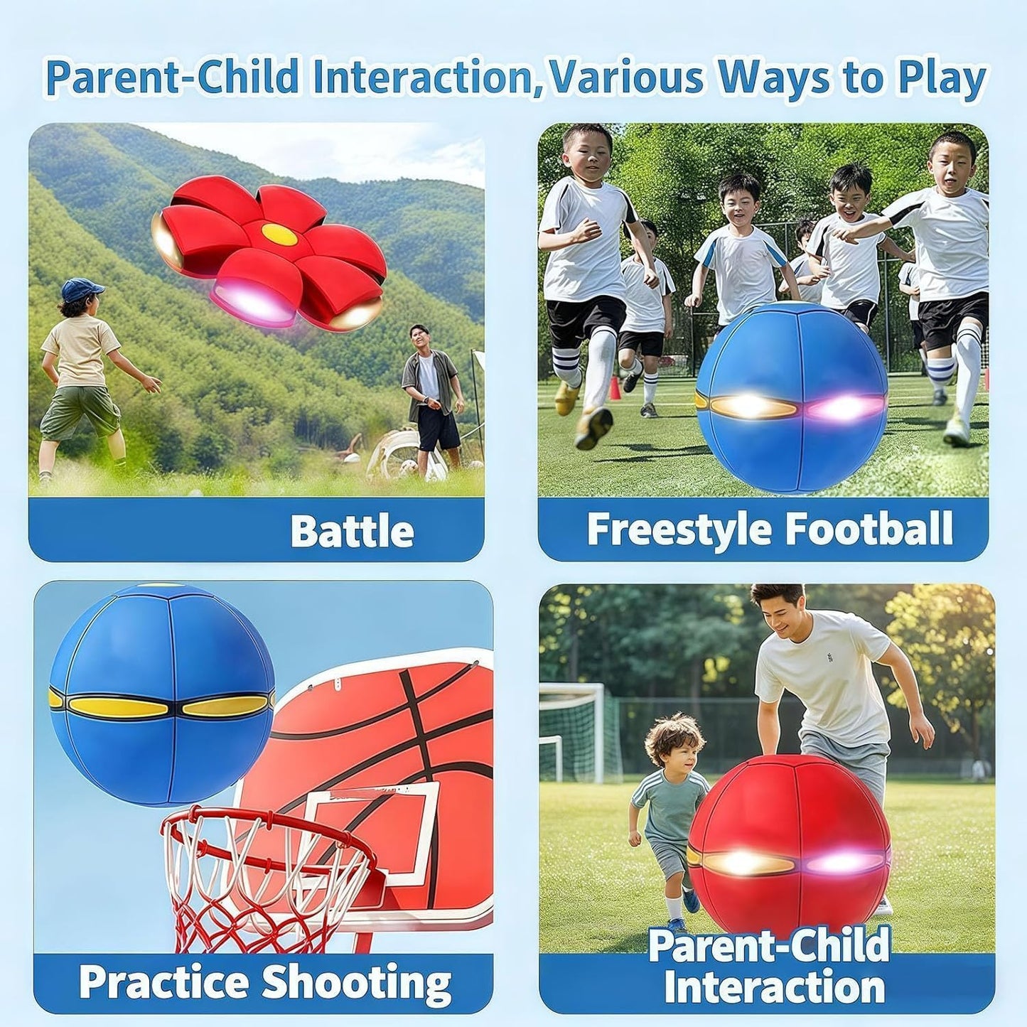 Ballon Volant Transformable pour Enfants – Sport & Fun Lumineux 2 pieces