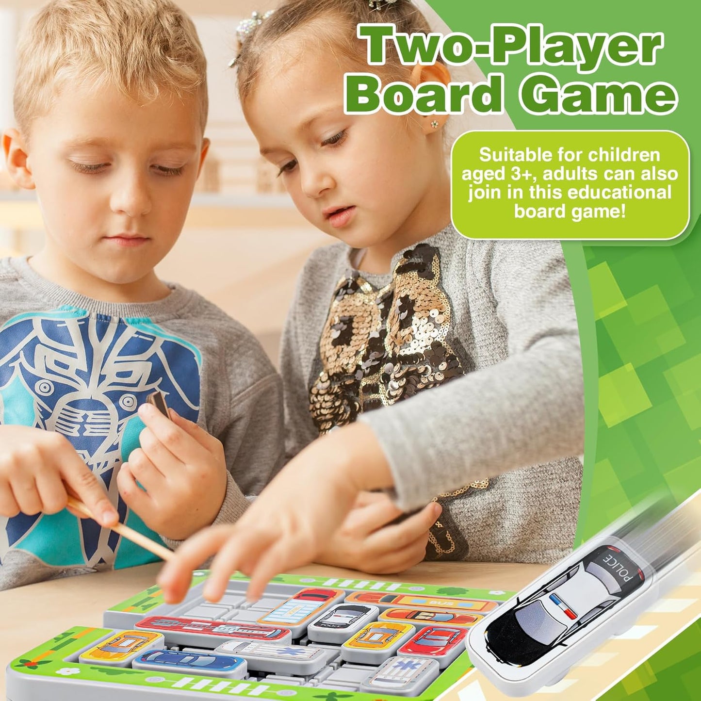 Jeu de Logique et de Déplacement de Voitures pour Enfants – Casse-Tête Éducatif en 3D, Développement de la Pensée et de la Coordination