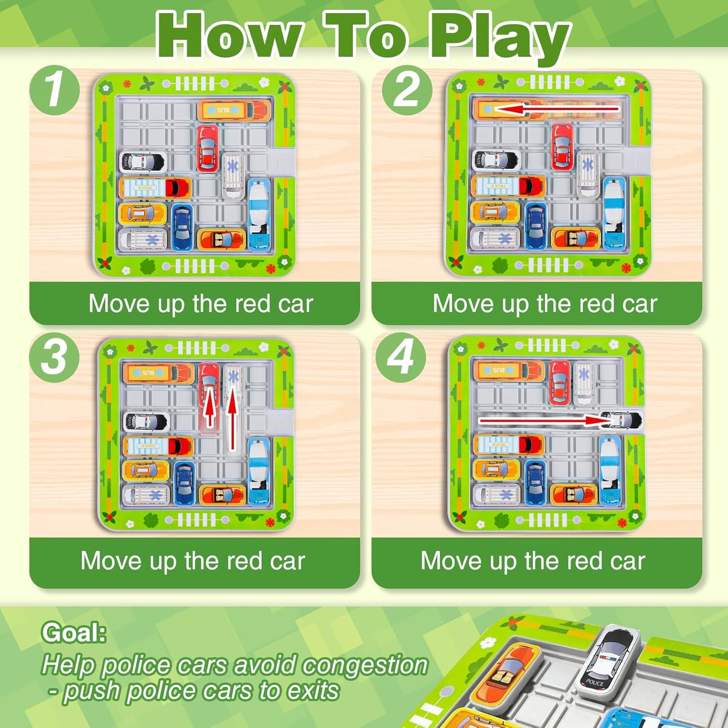 Jeu de Logique et de Déplacement de Voitures pour Enfants – Casse-Tête Éducatif en 3D, Développement de la Pensée et de la Coordination