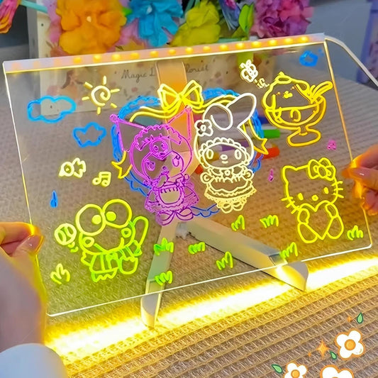 Tablette Lumineuse de Dessin avec Stylos LED Multicolores
