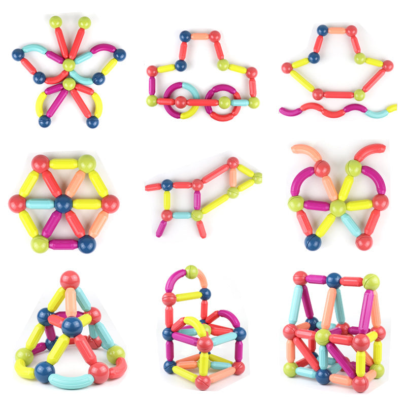 Grand Set de Bâtonnets Magnétiques Éducatifs pour Enfants – Construction & Assemblage