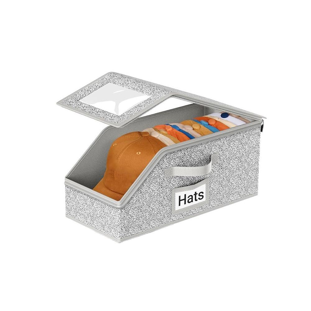 Boîte de Rangement Pliable en Tissu Non-Tissé pour Casquettes – Organisateur de Dressing