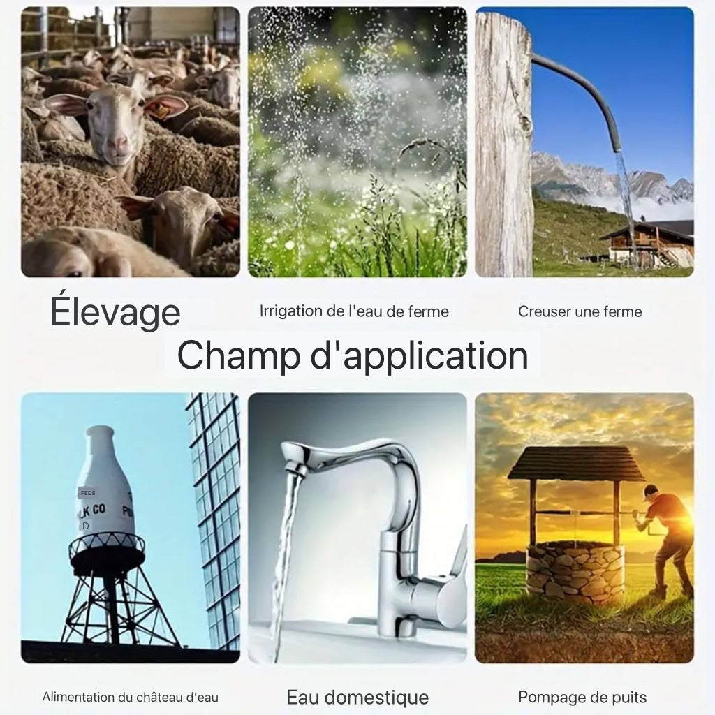 Pompe à eau solaire DC pour puits, irrigation et usage agricole