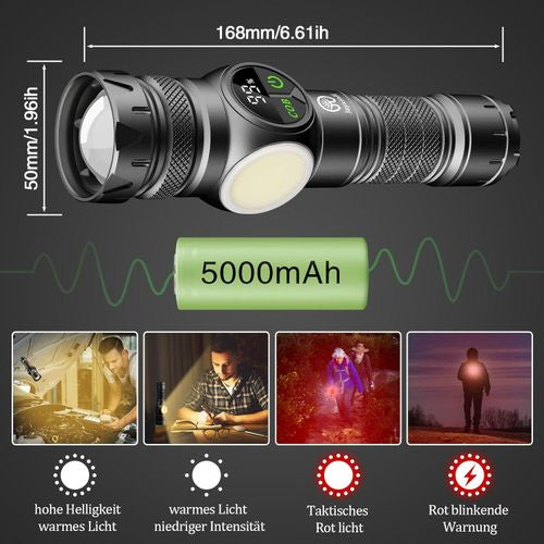 Lampe Torche Rechargeable LED – Puissante, Compacte & Intelligente