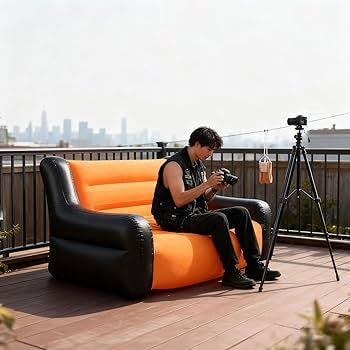 Canapé Gonflable Double – Confort, Design & Détente Intérieure / Extérieure