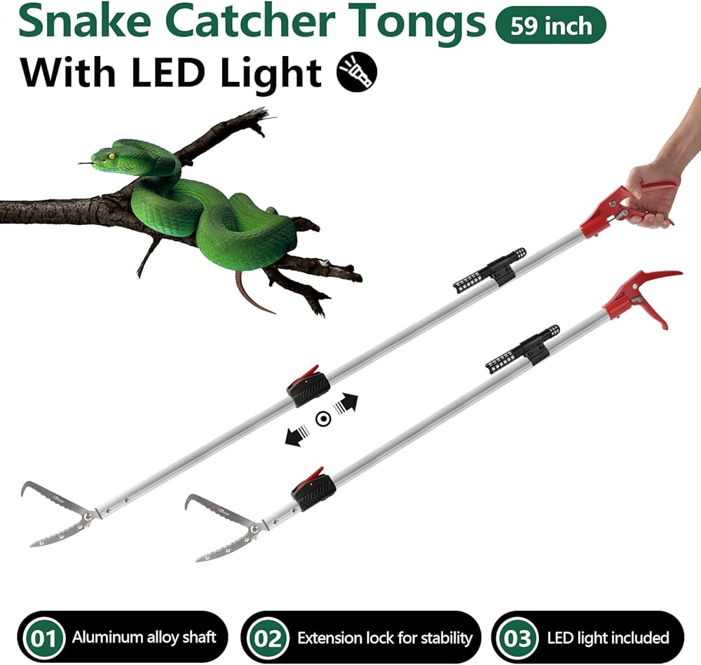 Tongs de Serpent Professionnelles – Outil de Capture Robuste pour Serpents Venimeux