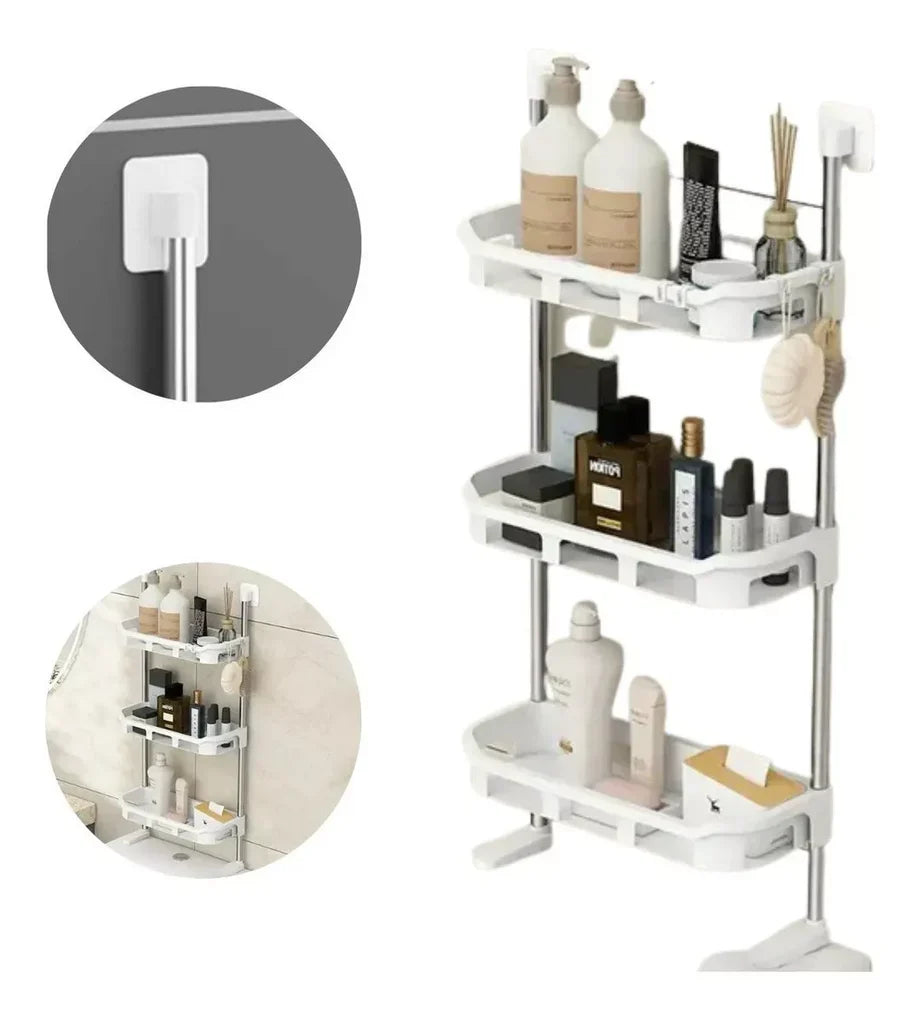 Organisateur de salle de bain à 3 niveaux pour rangement au-dessus des toilettes