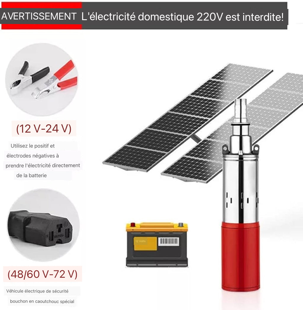Pompe à eau solaire DC pour puits, irrigation et usage agricole