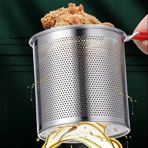 Friteuse Casserole Inox avec Panier Égoutteur – Spéciale Fritures & Cuisson Rapide