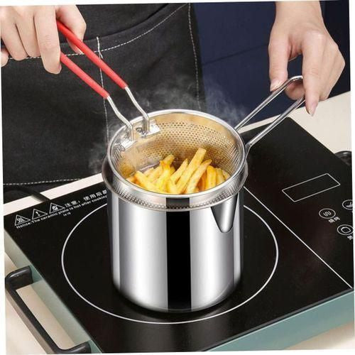 Friteuse Casserole Inox avec Panier Égoutteur – Spéciale Fritures & Cuisson Rapide