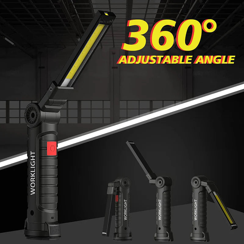 Lampe de Travail LED Pliable Multifonction – Éclairage Puissant & Résistant