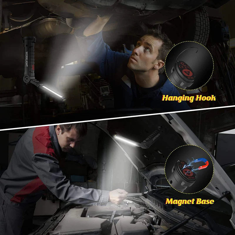 Lampe de Travail LED Pliable Multifonction – Éclairage Puissant & Résistant