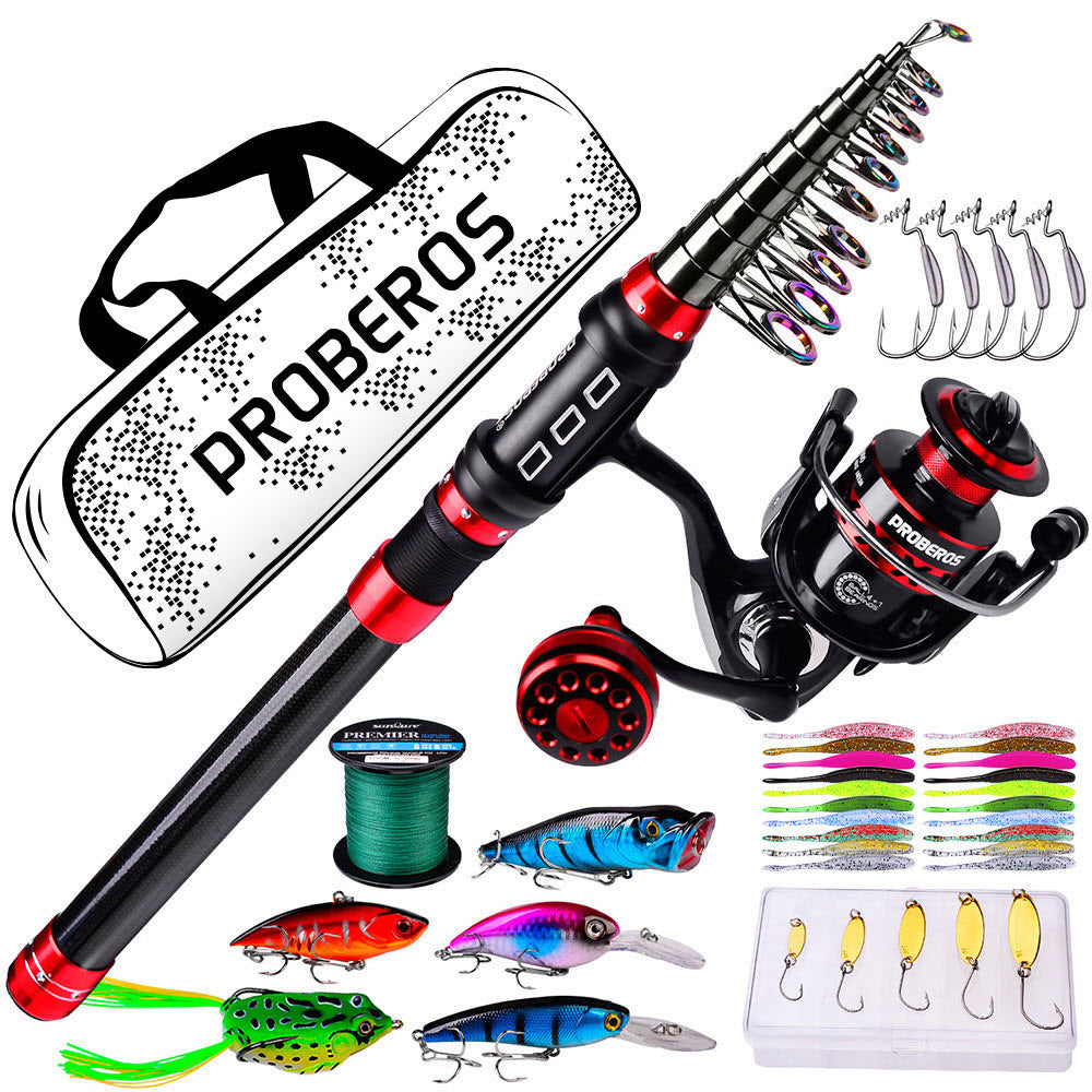 Kit de Pêche Complet Proberos – Canne Télescopique + Moulinet + Leurres