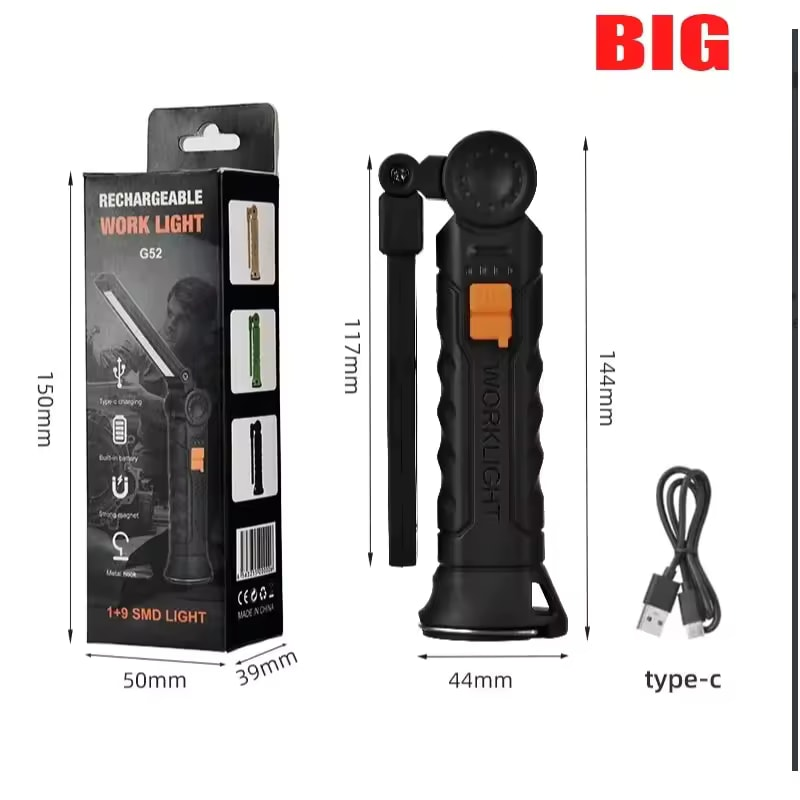 Lampe de Travail LED Pliable Multifonction – Éclairage Puissant & Résistant