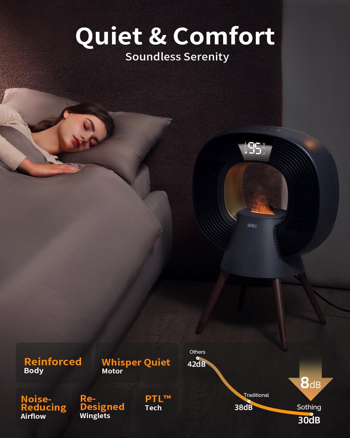 Chauffage & Humidificateur 3-en-1 Appareil Esthétique pour Maison et Bureau