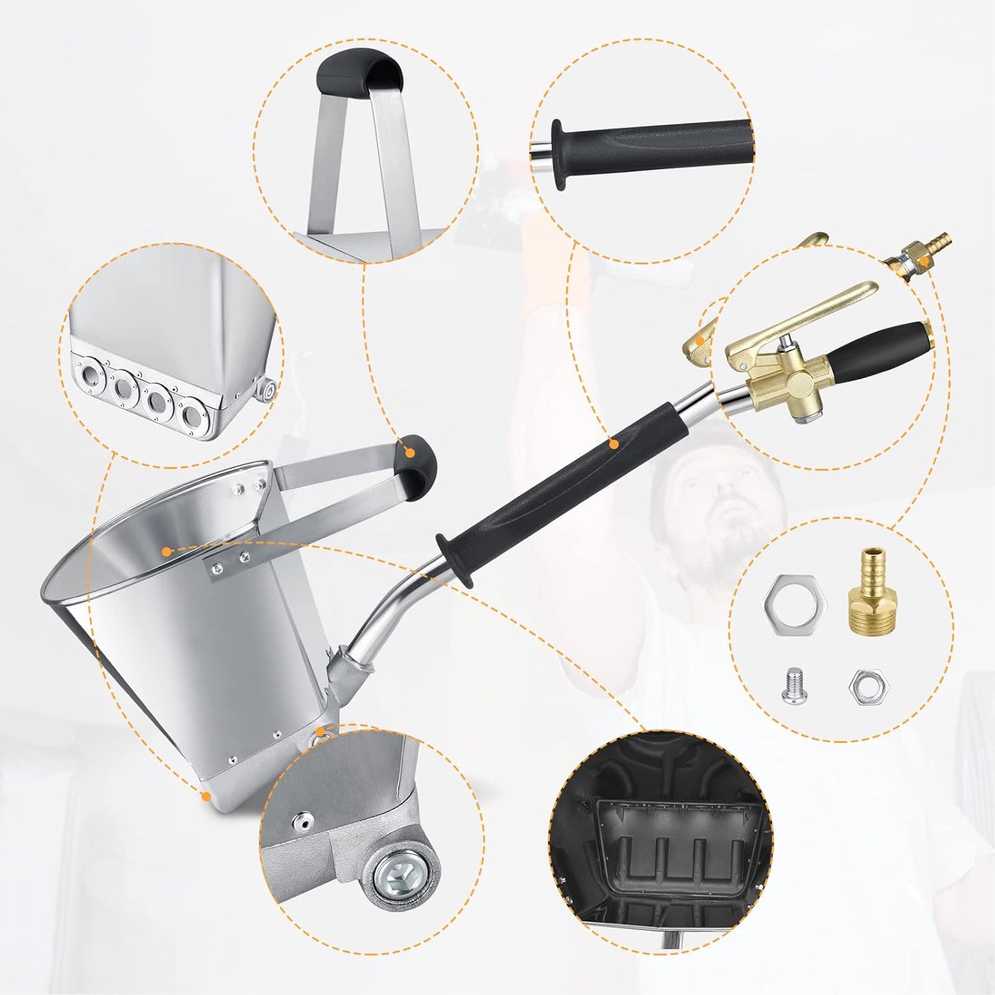 Pistolet Pneumatique de Projection de Mortier – Outil Pro pour Travaux Muraux