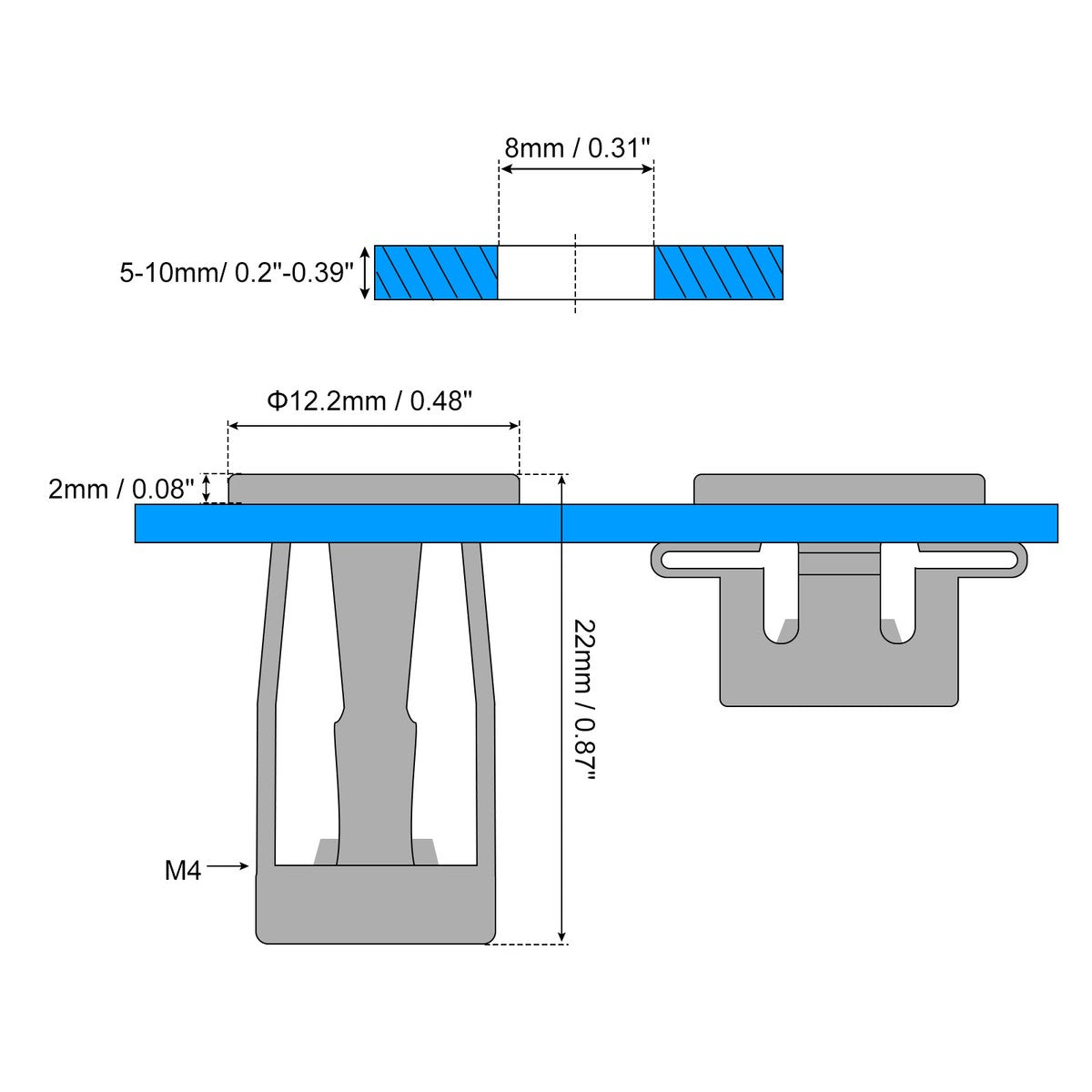 Chevilles d’Expansion Galvanisées à Écrou Pétale – Fixation Multi-Supports