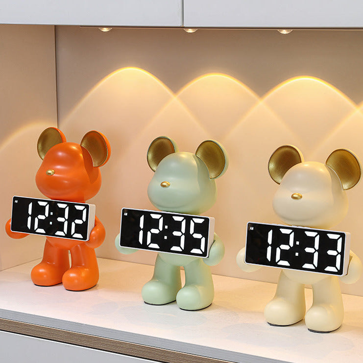 Réveil électronique d'ours en Résine avec LED