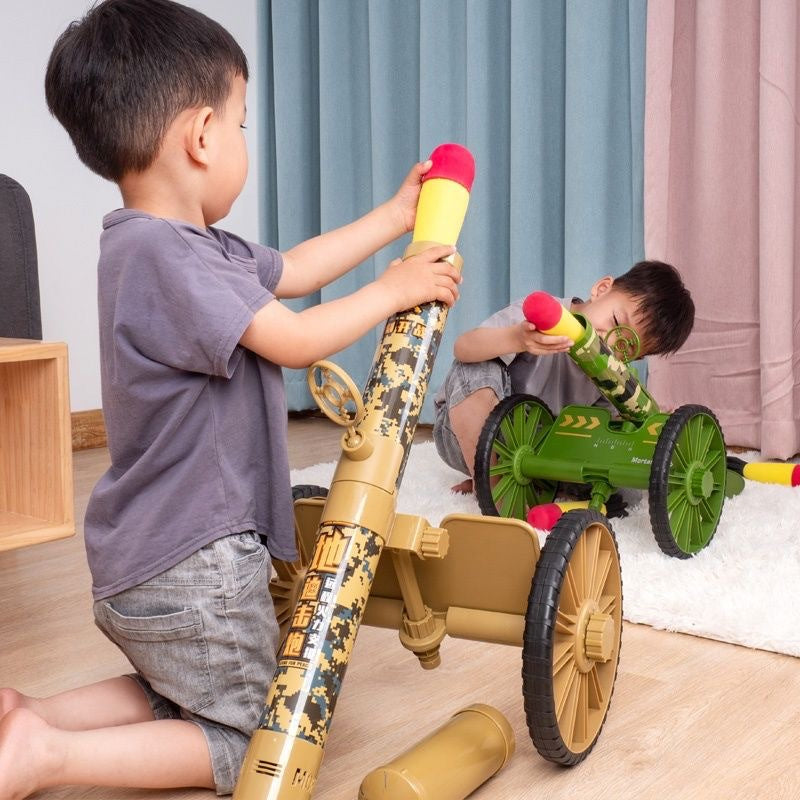 Canon Mortier Jouet Militaire – Lance-Roquettes Mousse sur Roues pour Enfants