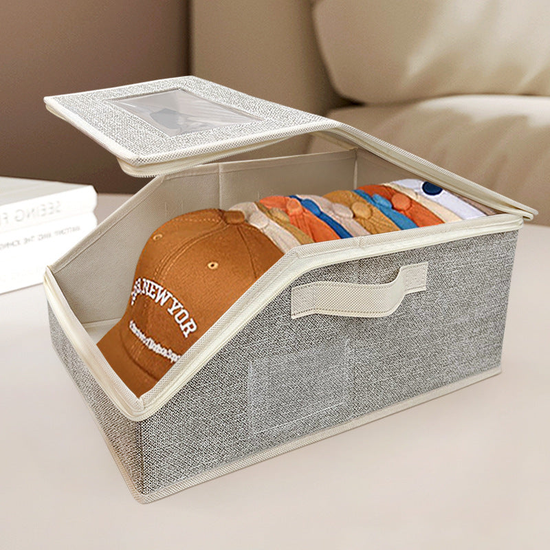 Boîte de Rangement Pliable en Tissu Non-Tissé pour Casquettes – Organisateur de Dressing