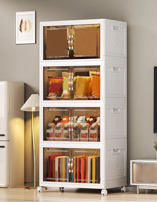 Armoire Pliante Modulable avec Portes Transparentes – Rangement Intelligent & Gain d’Espace