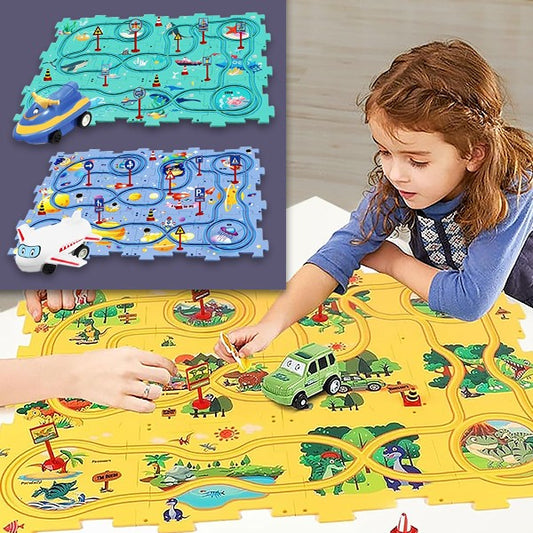 Tapis de Jeu Éducatif Magnétique avec Voiture & Avion – Apprentissage Ludique pour Enfants