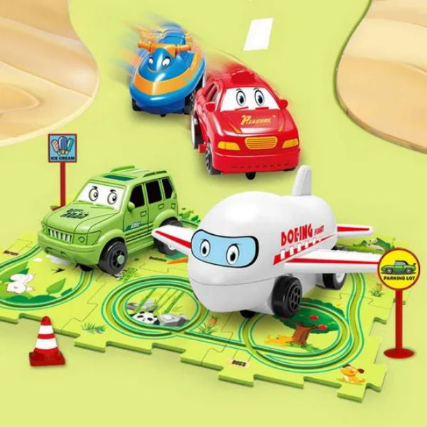 Tapis de Jeu Éducatif Magnétique avec Voiture & Avion – Apprentissage Ludique pour Enfants