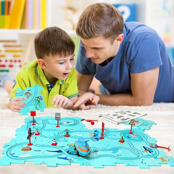 Tapis de Jeu Éducatif Magnétique avec Voiture & Avion – Apprentissage Ludique pour Enfants