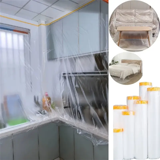 Ruban de protection en plastique multifonction 10 mètres de long sur 3 mètres de large, pour couvrir et protéger diverses surfaces