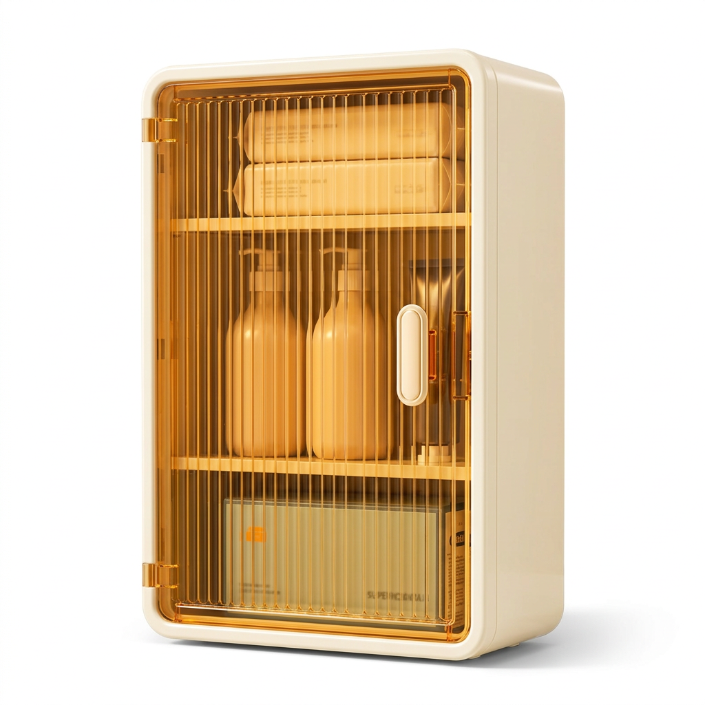 Armoire fermée sur fond blanc
