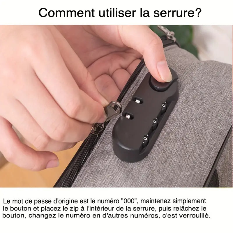 Sac de Documents Sécurisé avec Verrou à Combinaison