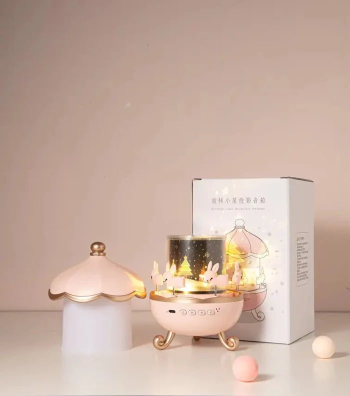Veilleuse Projecteur Carrousel Lapins – Lumière Magique pour Chambre Enfant