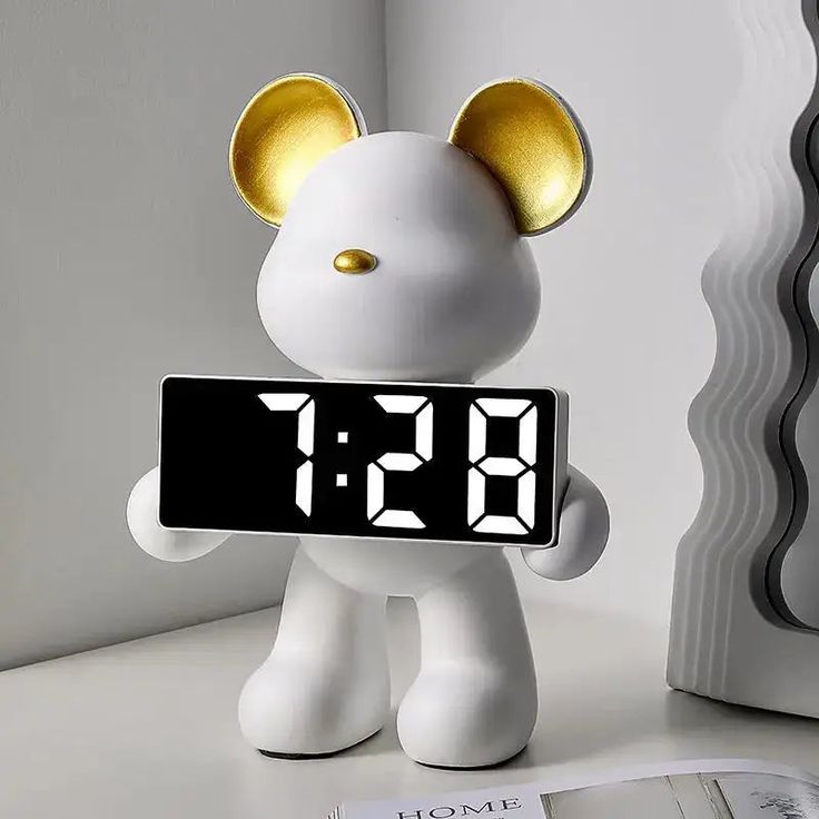 Réveil électronique d'ours en Résine avec LED