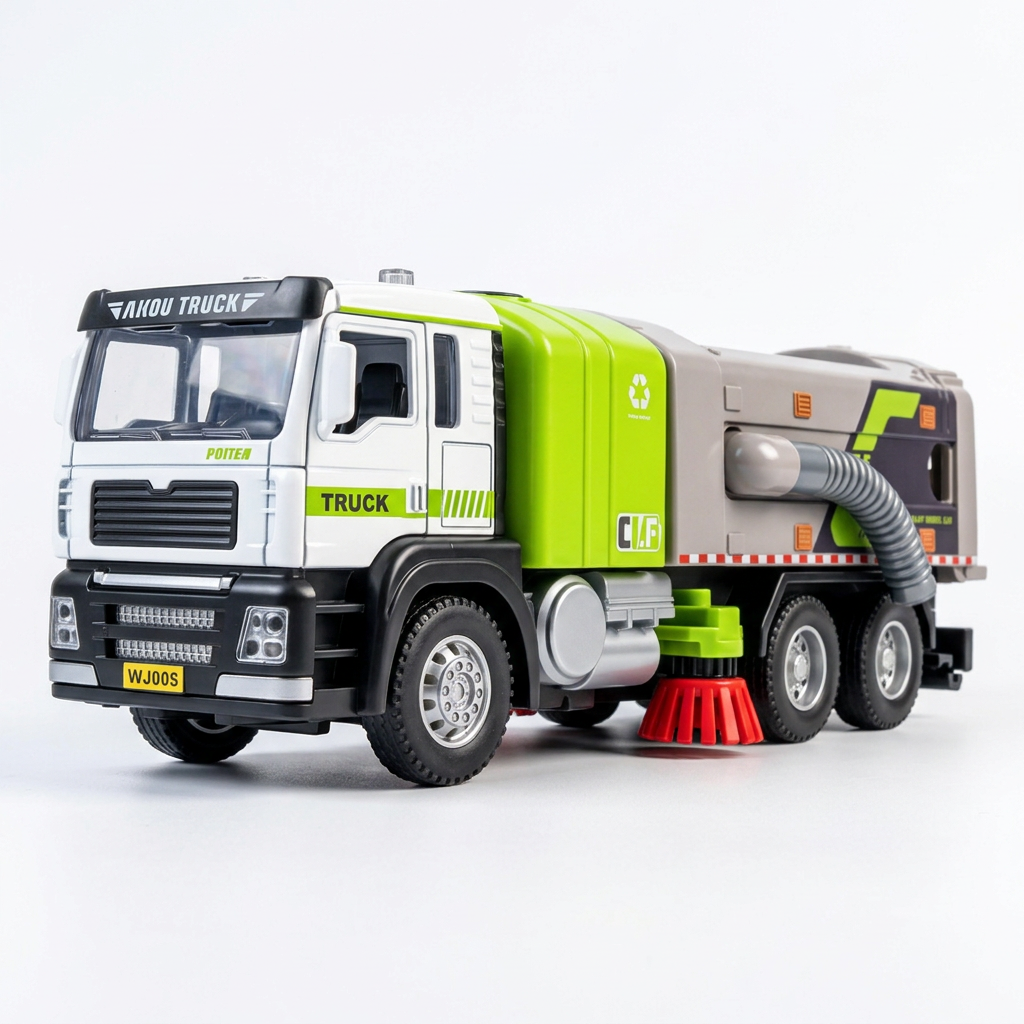 Camion vu de trois quarts sur fond blanc