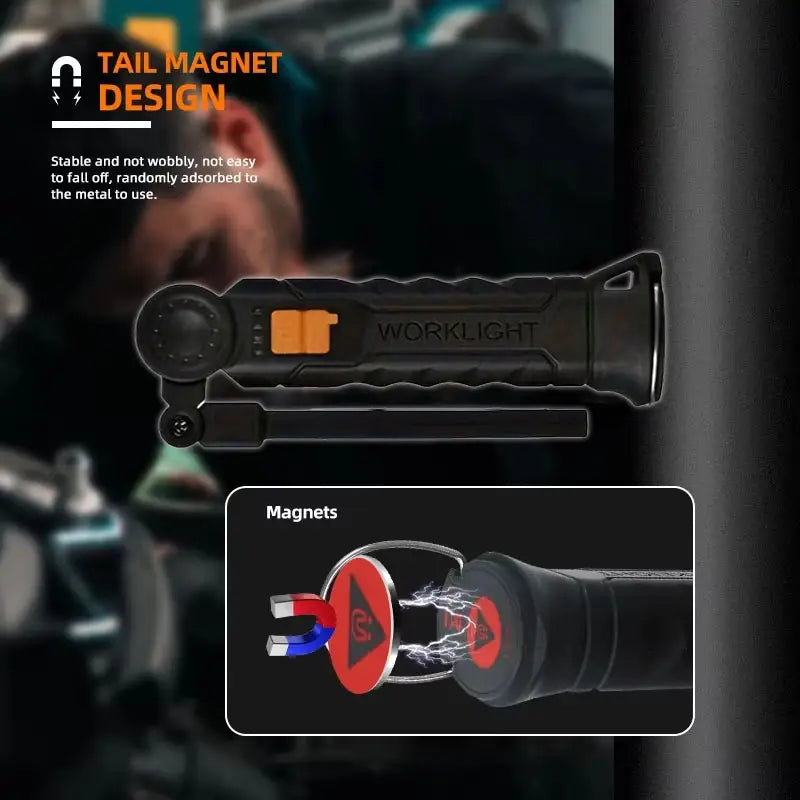 Lampe de Travail LED Pliable Multifonction – Éclairage Puissant & Résistant