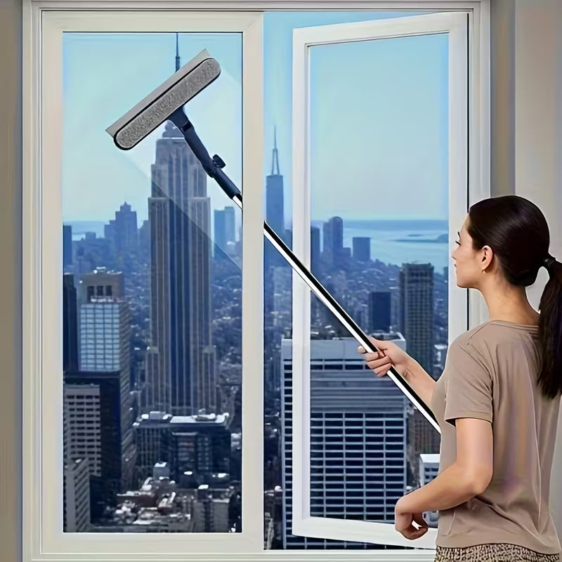 Raclette de Nettoyage Professionnelle 2-en-1 pour Vitres et Surfaces Extérieures