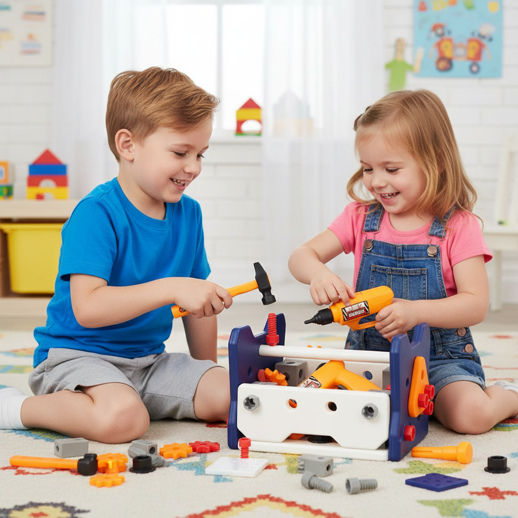 Deux enfants bricolage
