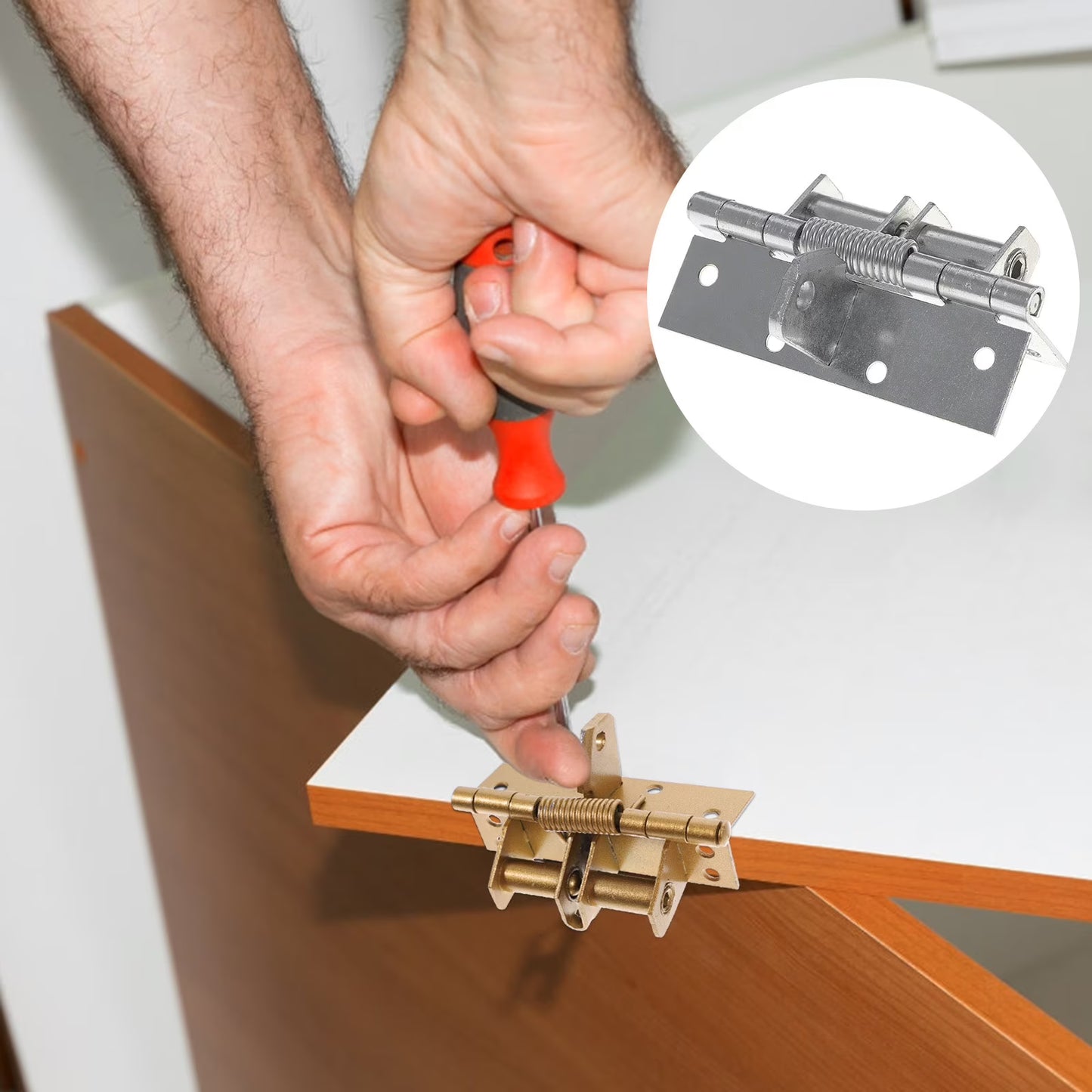 Charnière à Ressort Fermeture Automatique – Acier Inoxydable | Position 90°