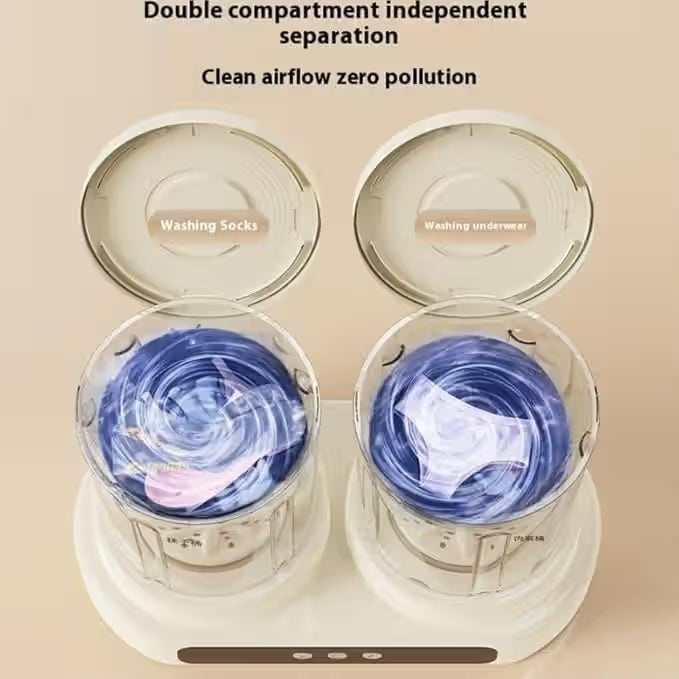 Mini Machine à Laver Portable Double Compartiment – Double Cuve Pratique