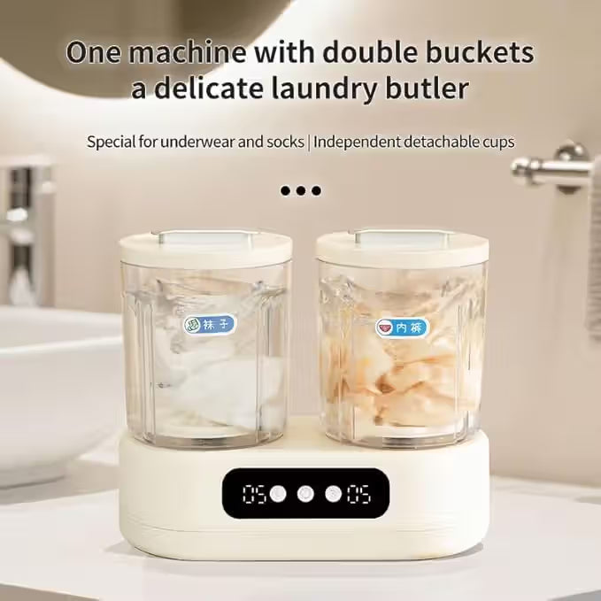 Mini Machine à Laver Portable Double Compartiment – Double Cuve Pratique