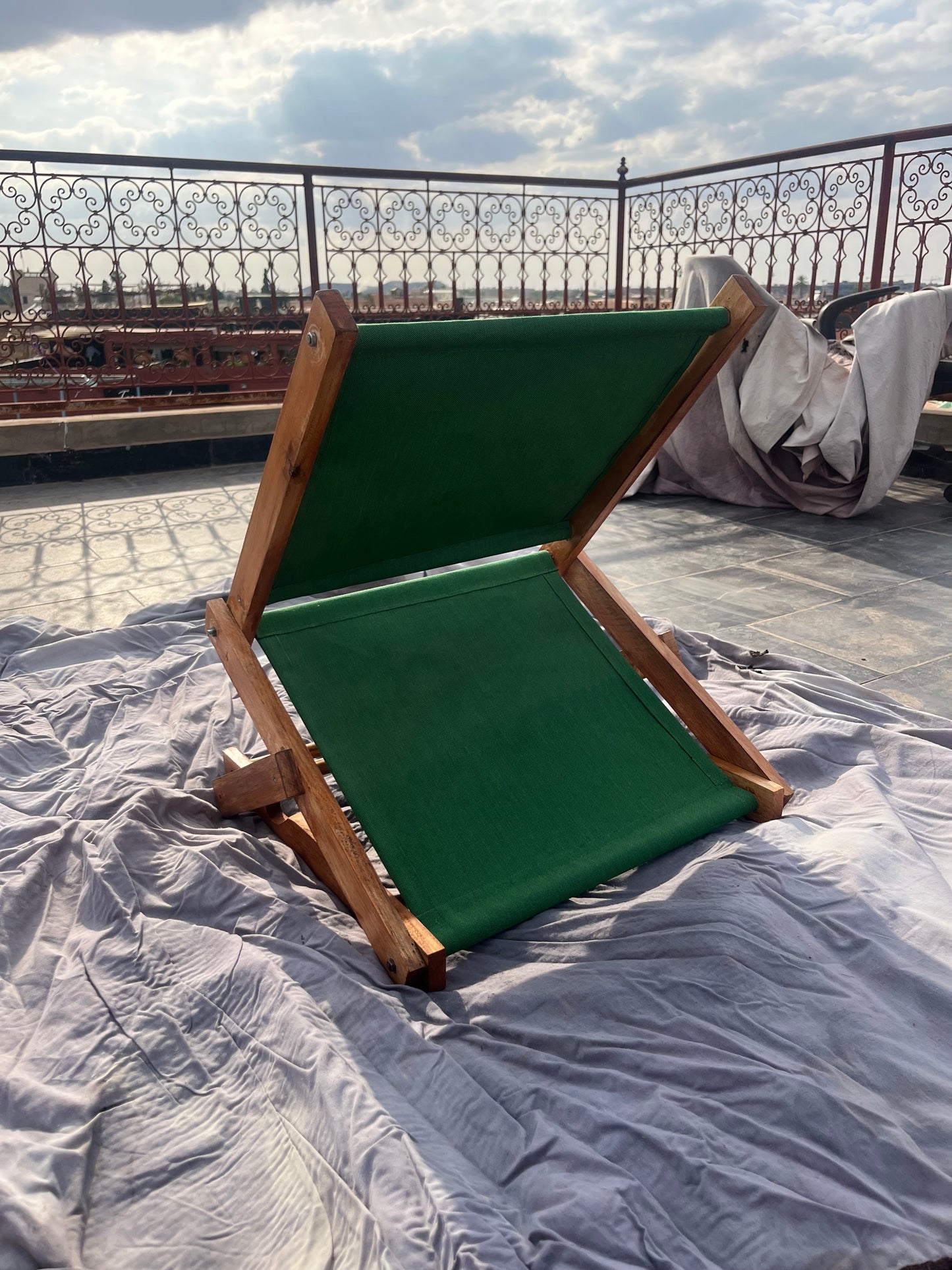 Chaise de Plage Pliante avec Auvent