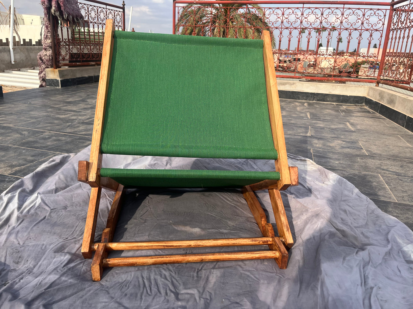 Chaise de Plage Pliante avec Auvent