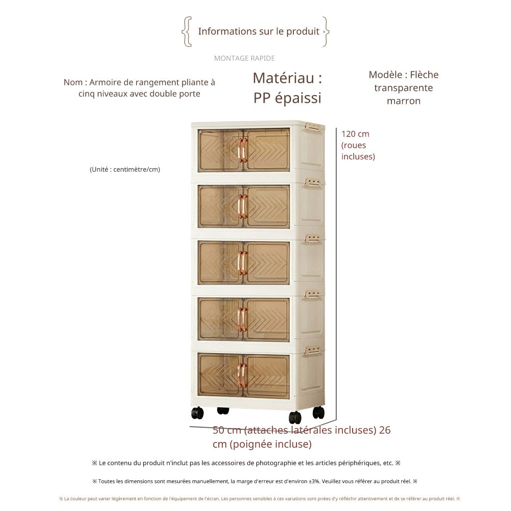 Armoire Pliante Modulable avec Portes Transparentes – Rangement Intelligent & Gain d’Espace
