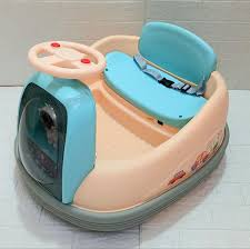 Porteur pour enfant pêche et turquoise avec volant et dossier