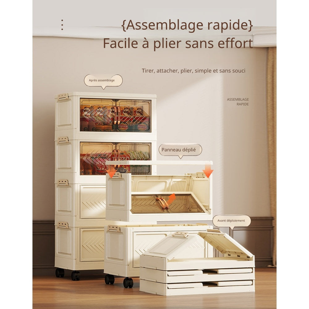 Armoire Pliante Modulable avec Portes Transparentes – Rangement Intelligent & Gain d’Espace