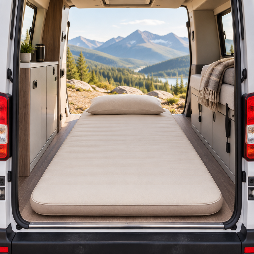 Matelas dans un van aménagé