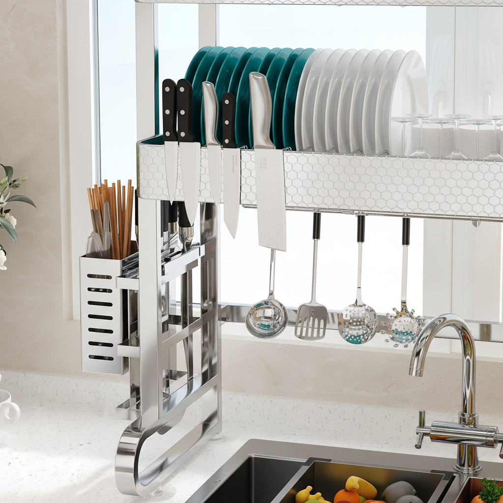 Porte-couteaux crochets inox