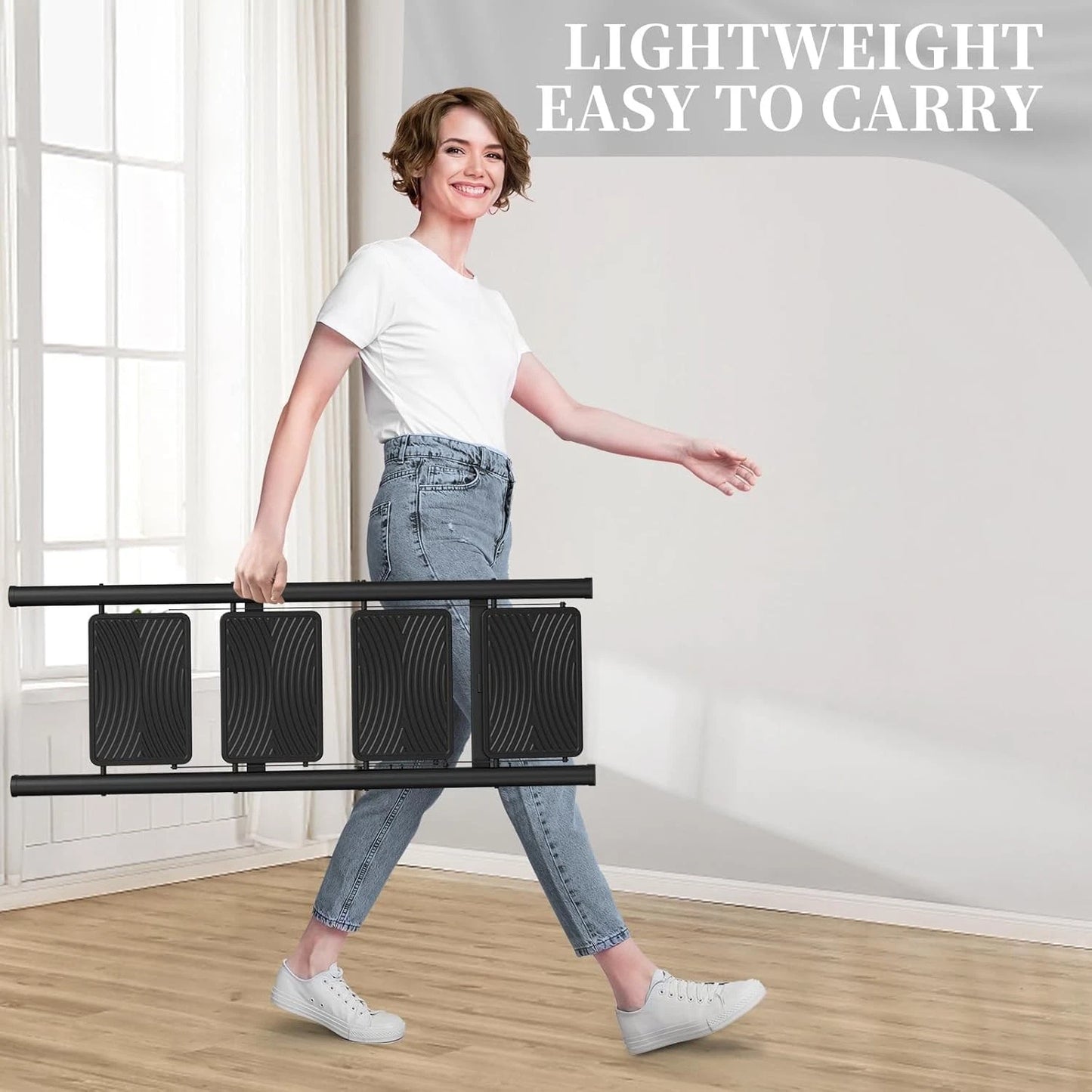Escabeau Pliable 4 Marches en Métal Noir – Antidérapant 150 kg
