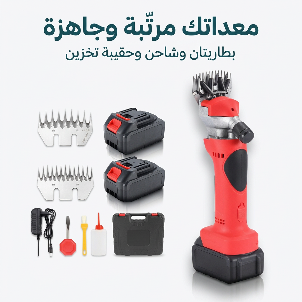 Shearing kit and accessories with Arabic headline